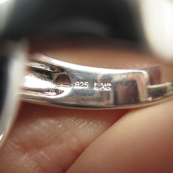 925 Sterling Silver LXG Jewelry Real Smoky Quartz Cocktail Ring Size 6.25 - Picture 6 of 8